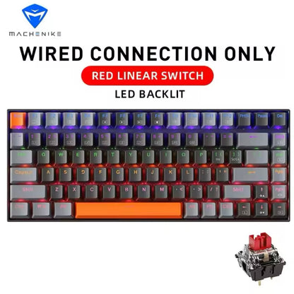 Teclado mecánico Machenike K500A-B84 - Brown/Red Switches 75% 84 teclas