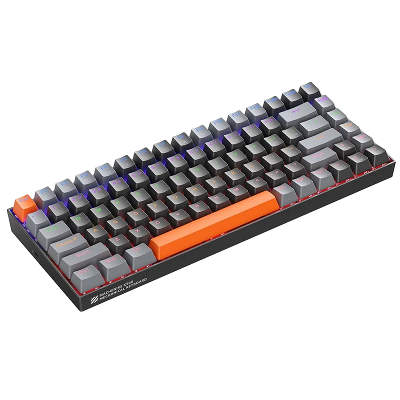 Teclado mecánico Machenike K500A-B84 - Brown/Red Switches 75% 84 teclas